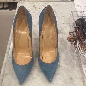 Blue suede louboutins!